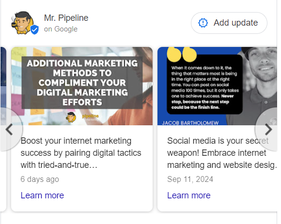 Use Google Posts - Mr Pipeline