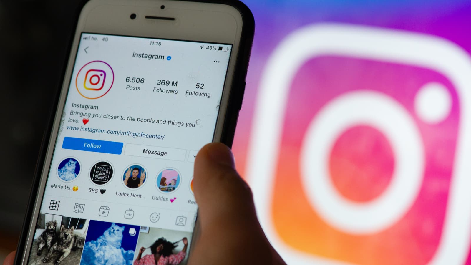 instagram posting on phone