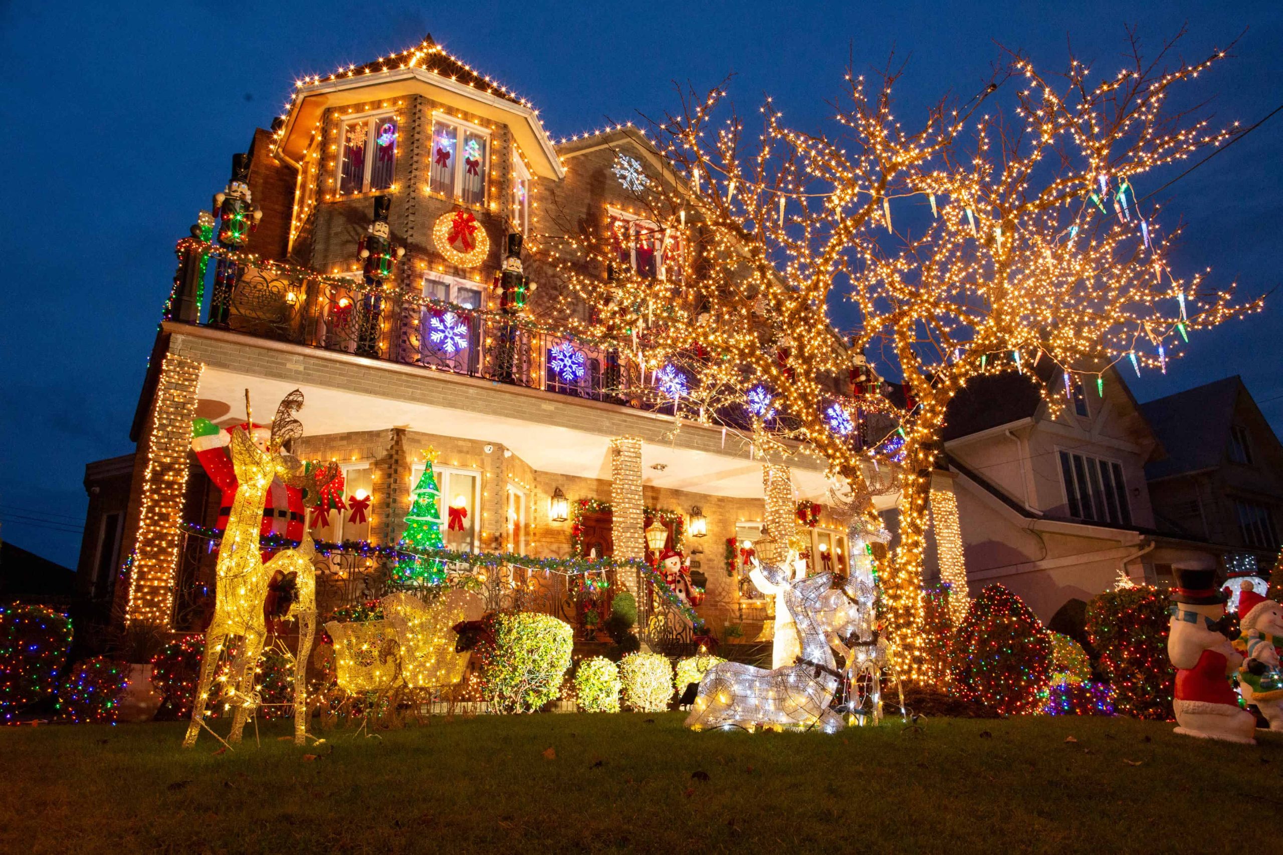 house with christmas lighting
