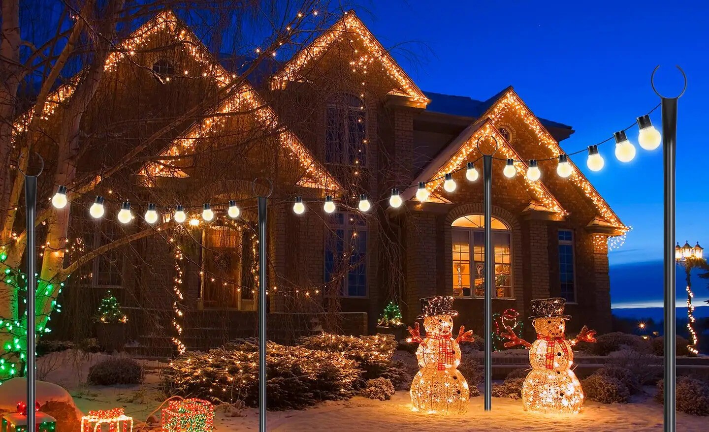 holiday lighting outside of home