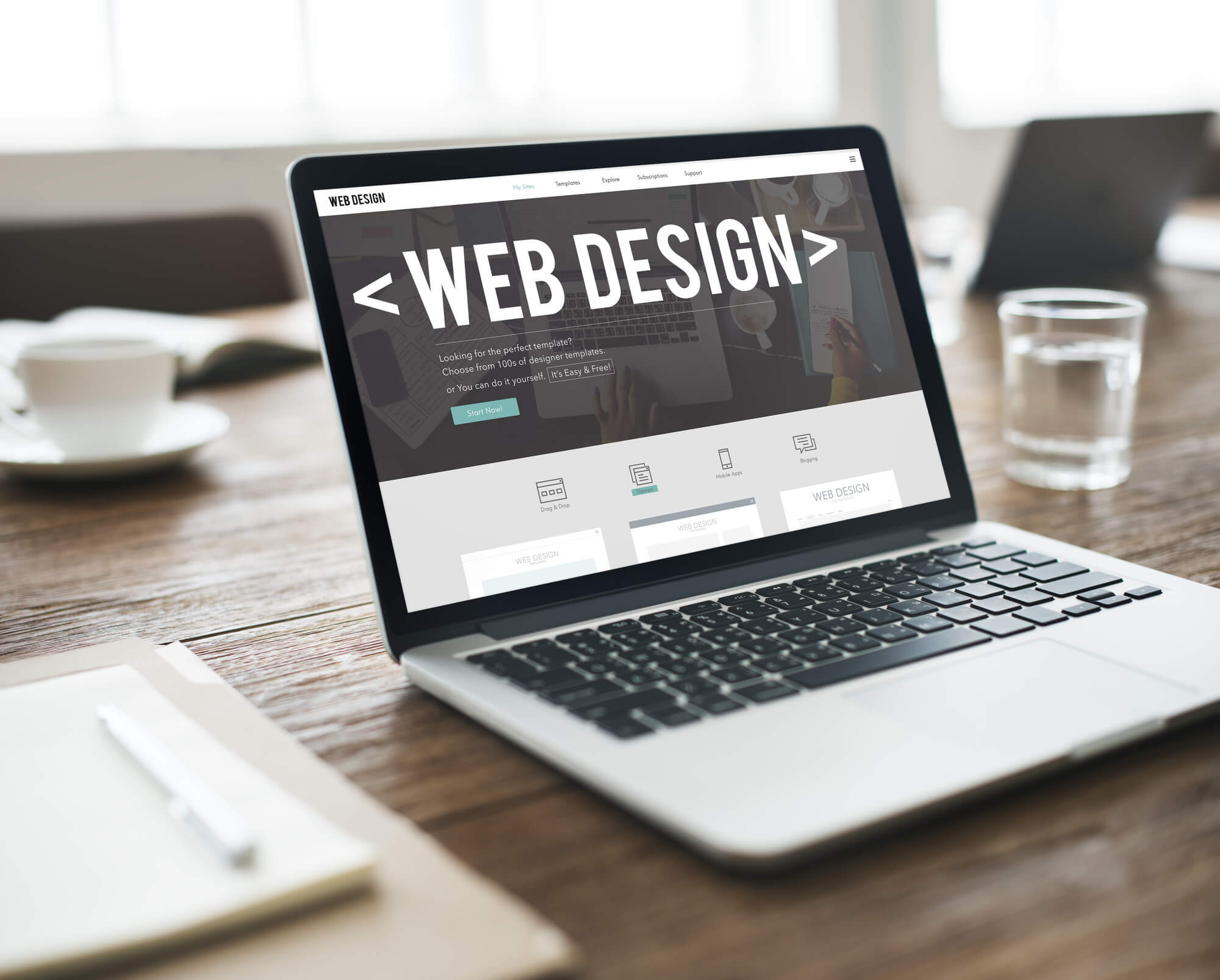 website design in laptop screen