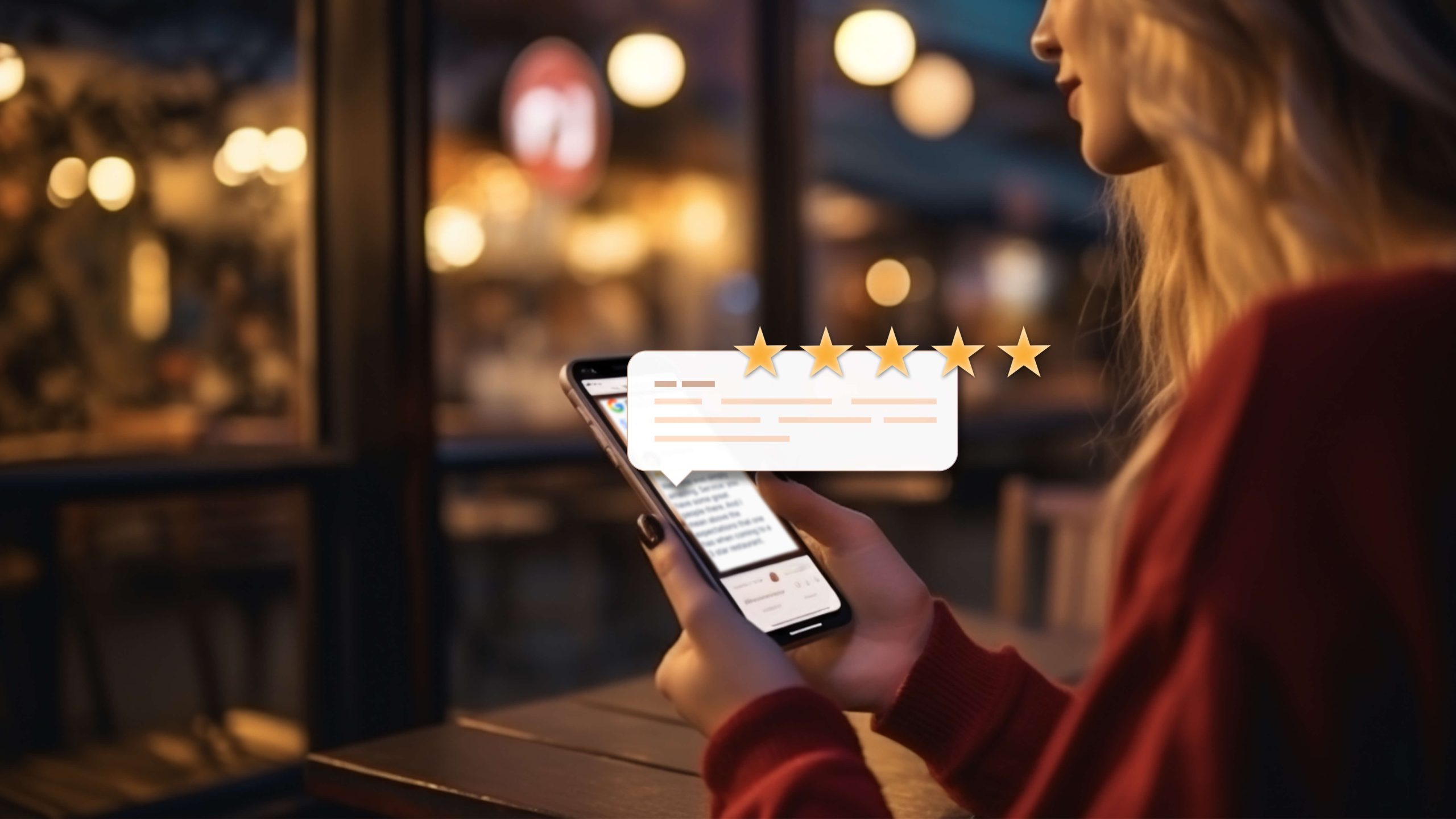 5 star rating review on phone